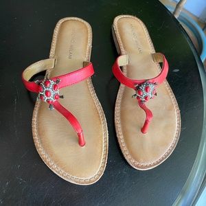 Antonio Melani Red Turtle Sandal Size 7.5